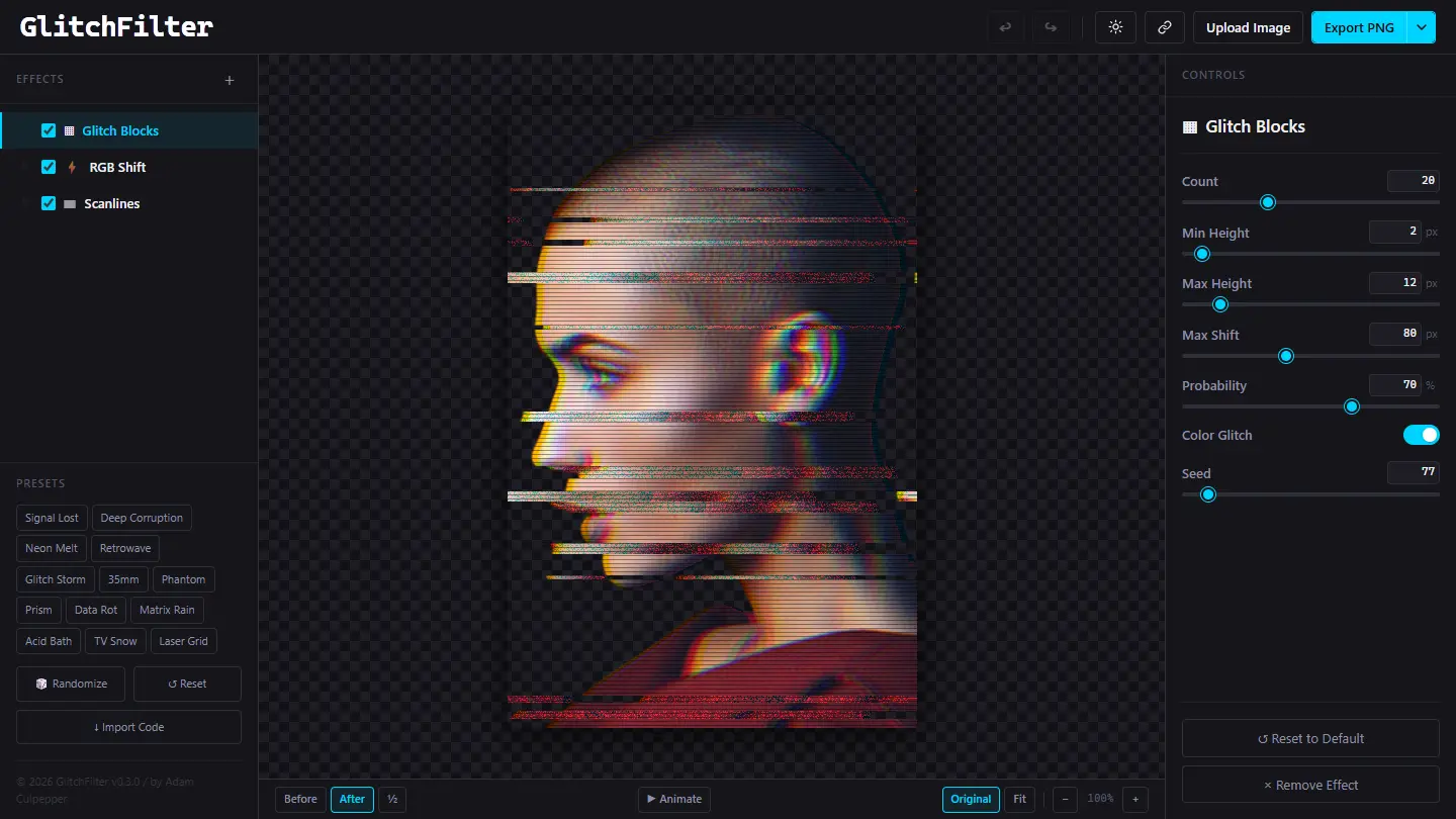 GlitchFilter screenshot